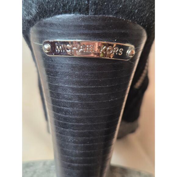 Michael Kors Norma Black Suede Women's Ankle Boots. Wedge Heel Zipper SZ 6.5M - Picture 5 of 10